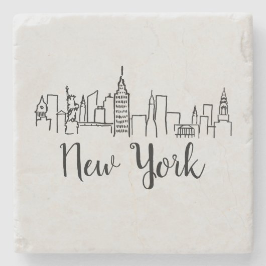 New York City Skyline Illustration Onderzetter (Voorkant)