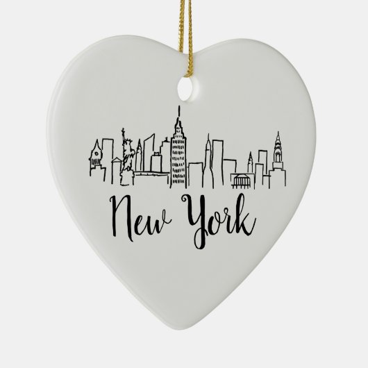 New York City Skyline Illustration Ornament (Rechts)