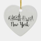 New York City Skyline Illustration Ornament (Voorkant)