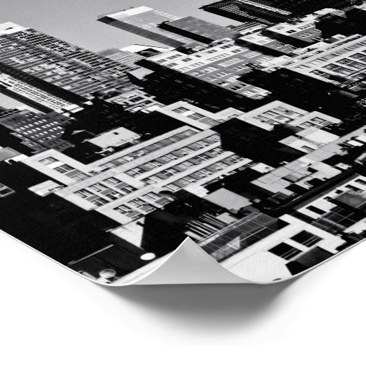 New York City Skyline in Black en White Poster (Hoek)