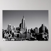 New York City Skyline in Black en White Poster (Voorkant)