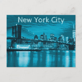 New York City Skyline in Blue Briefkaart