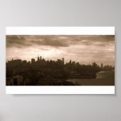 New York City Skyline in Sepia Tones Poster (Voorkant)
