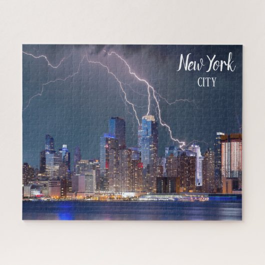New York City Skyline Jigzaag Puzzle Lightning Legpuzzel (Horizontaal)
