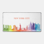 New York City Skyline kleurrijke moderne Manhattan Bureaumat (Voorkant)