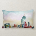 New York City Skyline Kussen<br><div class="desc">New York City skyline waterverf schildert moderne abstracte kunstcityscape grote appel afbeelding cadeaus hoofdstad skyscrapers grote gebouwen zeer kleurrijke schilderijen</div>