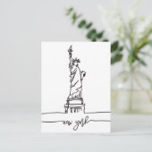 New York City Skyline Lady Liberty Statue Briefkaart (Staand voorkant)