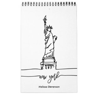 New York City Skyline Lady Liberty Statue Kalender