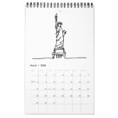 New York City Skyline Lady Liberty Statue Kalender (Mar 2026)