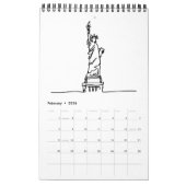 New York City Skyline Lady Liberty Statue Kalender (Feb 2026)