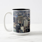 New York City Skyline Landschap Tweekleurige Koffiemok (Links)