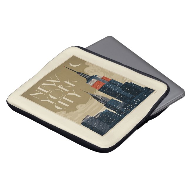 New York City Skyline Laptop Sleeve (Voorkant top)