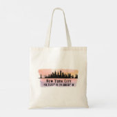 New York City Skyline Latitude en Lengtegraad Tote Bag (Achterkant)