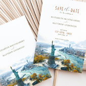 New York City Skyline Liberty Save-the-Date Kaart