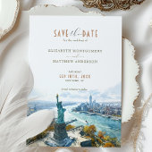 New York City Skyline Liberty Save-the-Date Kaart