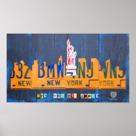 New York City Skyline License Bord Art Poster