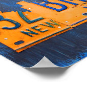 New York City Skyline License Bord Art Poster (Hoek)