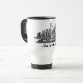 New York City Skyline Line Art Illustration Reisbeker (Voorkant links)