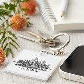New York City Skyline Line Art Illustration Sleutelhanger (Voorkant Rechts)
