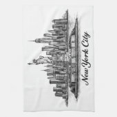 New York City Skyline Line Art Illustration Theedoek (Verticaal)