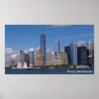 New York City Skyline met Freedom Tower Poster
