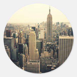 New York City Skyline Midtown Ronde Sticker