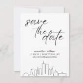 New York City Skyline MINIMALIST Save the Date Kaart (Voorkant)