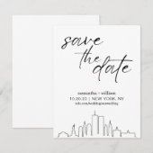 New York City Skyline MINIMALIST Save the Date Kaart (Voorkant / Achterkant)