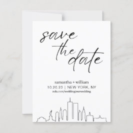New York City Skyline MINIMALIST Save the Date Kaart
