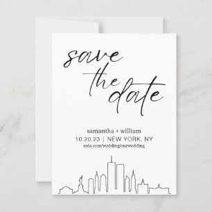 New York City Skyline MINIMALIST Save the Date Kaart