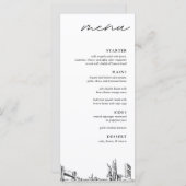 New York City Skyline Modern Huwelijksdiner Menu (Voorkant / Achterkant)