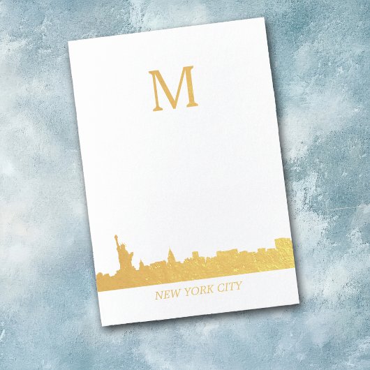 New York City Skyline Monogram Folie Kaarten