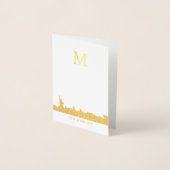 New York City Skyline Monogram Folie Kaarten (Voorkant)