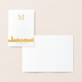 New York City Skyline Monogram Folie Kaarten (Display)