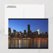 NEW YORK CITY SKYLINE NACHTFOTOGRAFIE BRIEFKAART (Voorkant / Achterkant)