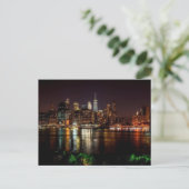 NEW YORK CITY SKYLINE NIGHT BRIEFKAART (Staand voorkant)