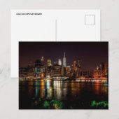 NEW YORK CITY SKYLINE NIGHT BRIEFKAART (Voorkant / Achterkant)