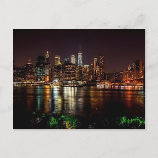 NEW YORK CITY SKYLINE NIGHT BRIEFKAART (Voorkant)