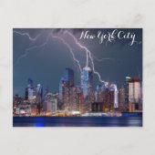New York City Skyline Night Storm Foto Briefkaart (Voorkant)