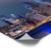 New York City Skyline Night Storm Foto Poster (Hoek)