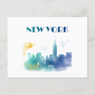 New York City Skyline NYC Travel America Liberty Briefkaart