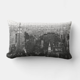 New York City Skyline | NYC | Zwart-wit Kussen