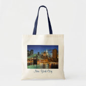 New York City Skyline op de Canvas tas 's nachts (Voorkant)