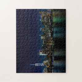 New York City Skyline op NIght | Aangepast Legpuzzel