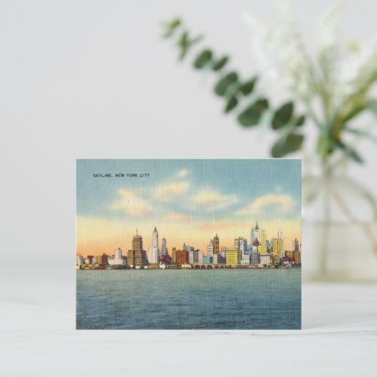  New York City Skyline over het water Briefkaart (Staand voorkant)