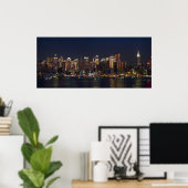 New York City Skyline Panorama 08 Poster (Thuiskantoor)
