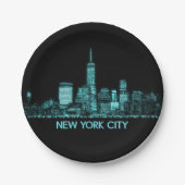 New York City Skyline Papieren Bordje (Voorkant)