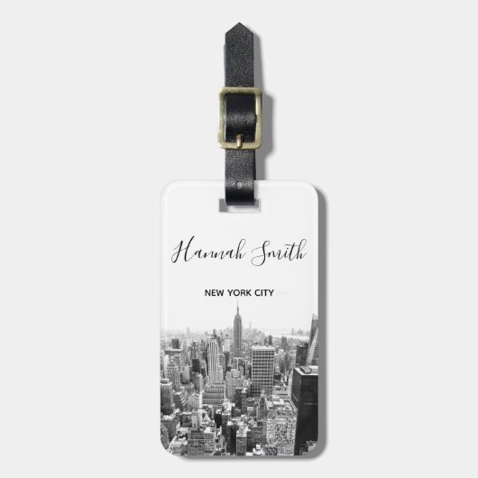 New York City Skyline Personnalized Bagagelabel (Voorkant verticaal)