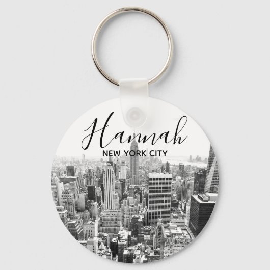New York City Skyline Personnalized Sleutelhanger (Voorkant)