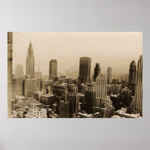  New York City Skyline Photography (1935) Poster